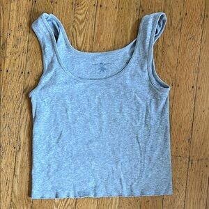 Brandy Melville Gray Fitted Crop Tank Top